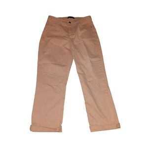Lee Easy Fit Peach Coral Straight Leg Pants Womens Size 6 Medium Stretch Cuffed